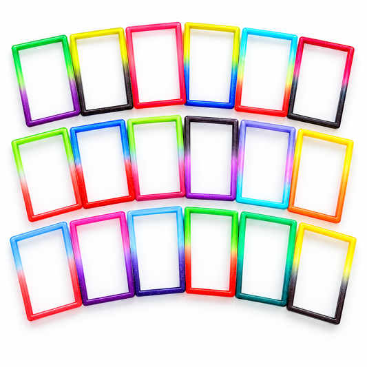 Graded Guard für PSA Slabs – farbige Schutzrahmen in lockerer Anordnung