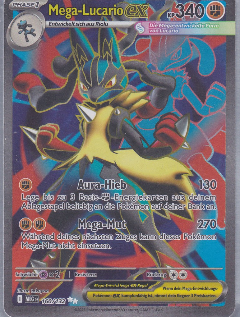 Mega-Lucario ex 160/132 Originalfoto Vorderseite