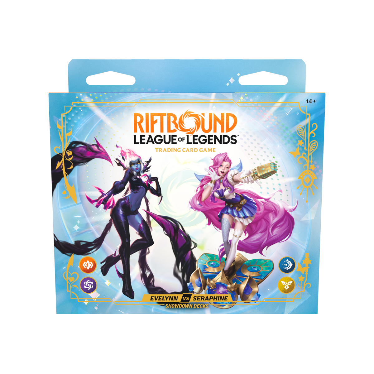 Riftbound Radiance Evelynn vs Seraphine Showdown Decks – offizielle Verpackungsabbildung