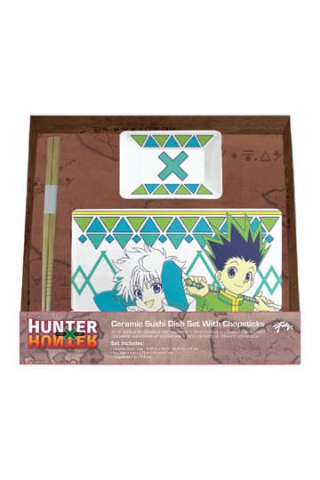 Hunter x Hunter Keramik Sushi Set mit Essstäbchen Gon & Killua