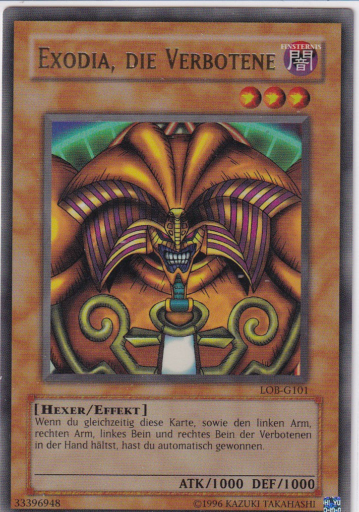 Exodia die Verbotene LOB-G101 Vorderseite Originalfoto