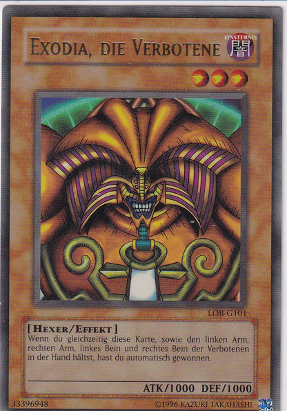Exodia die Verbotene LOB-G101 Vorderseite Originalfoto