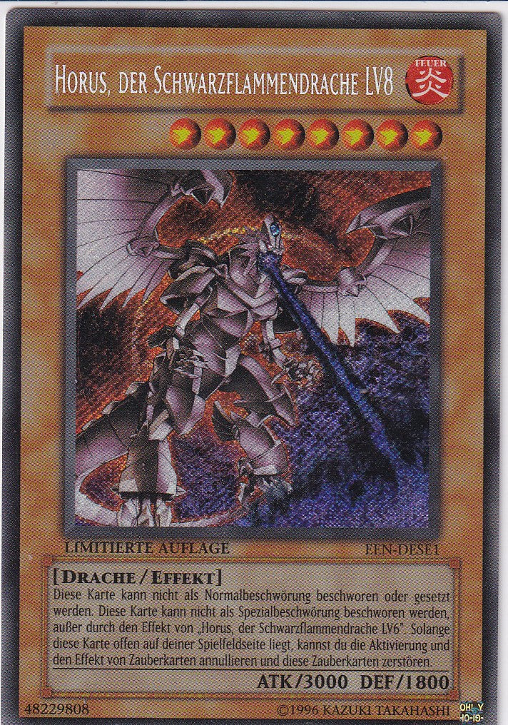 Horus der Schwarzflammendrache LV8 EEN-SE1 Vorderseite Originalfoto