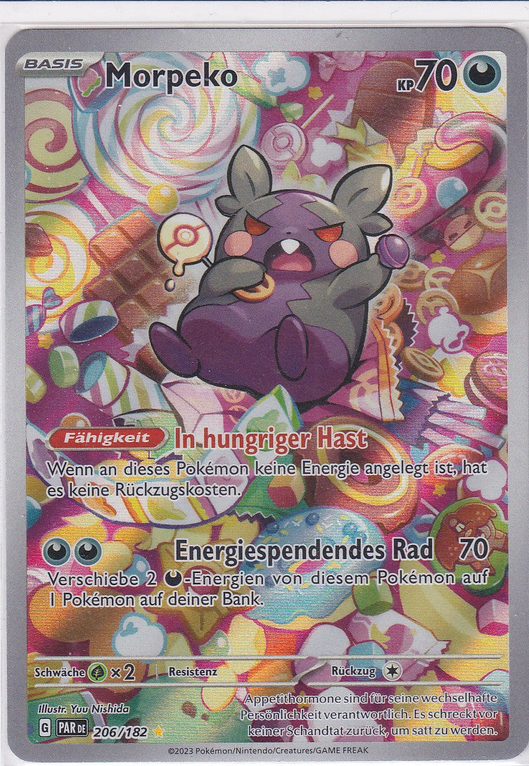 Morpeko 206/182 Paradoxrift Illustration Rare Deutsch NM Originalfoto