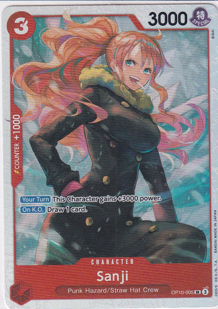Sanji OP10-005 Royal Blood Super Rare Englisch Near Mint Originalfoto Vorderseite