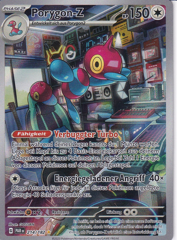 Porygon-Z 214/182 Paradoxrift Illustration Rare Deutsch NM Originalfoto