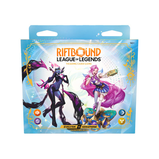 Riftbound Radiance Evelynn vs Seraphine Showdown Decks – offizielle Verpackungsabbildung