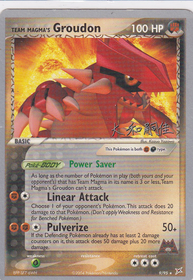 Team Magma's Groudon 9/95 Variante 1 Originalfoto