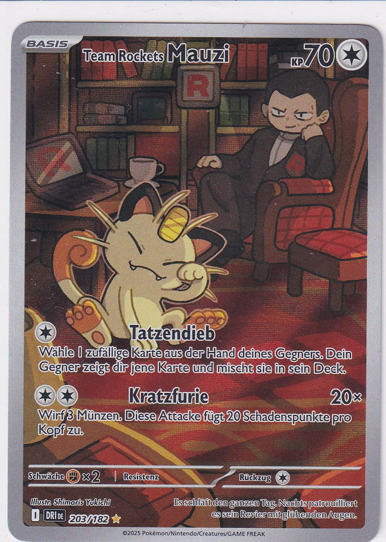 Team Rockets Mauzi DRI 203/182 Near Mint Originalfoto Vorderseite