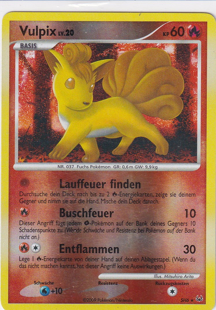 Vulpix SH6 Platin Shiny Deutsch Good Originalfoto Vorderseite
